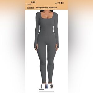 Amazon Gray Long Sleeve Jumpsuit
